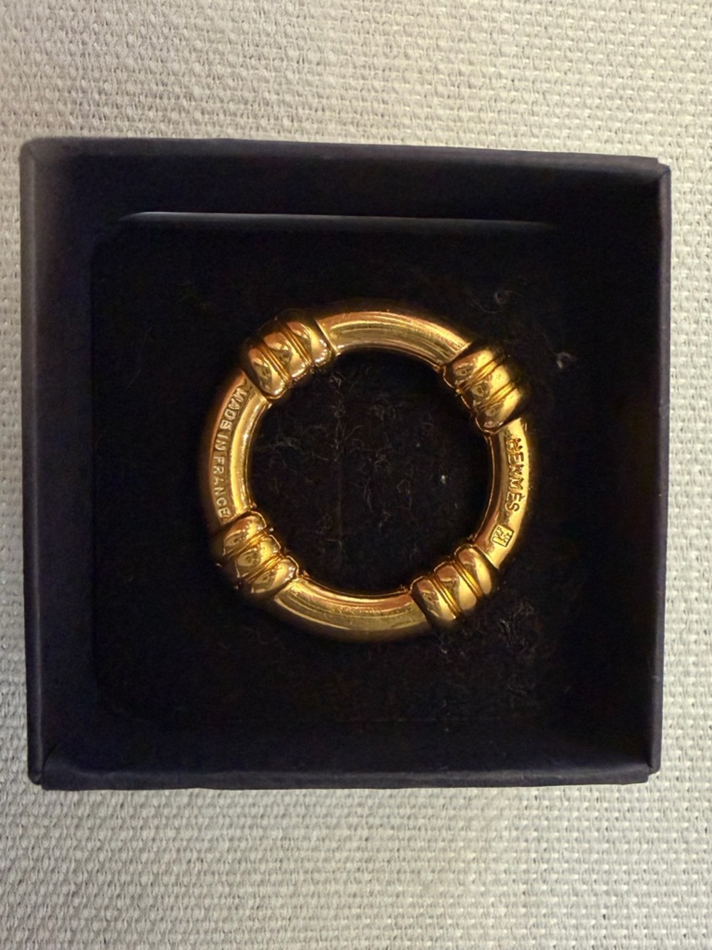 Hermes Gold-Tone Circular Scarf Ring
